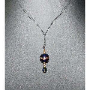 Simple Handmade Glass Bead Pendant Necklace